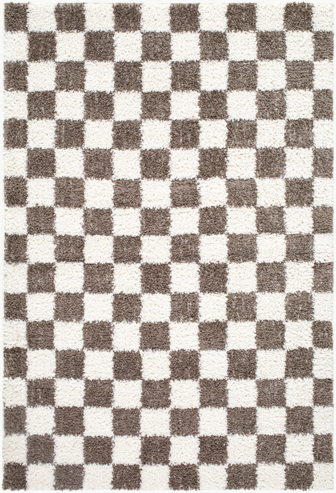Czechia Charcoal/Off-White Machine Woven Rug - 5'3" x 7'