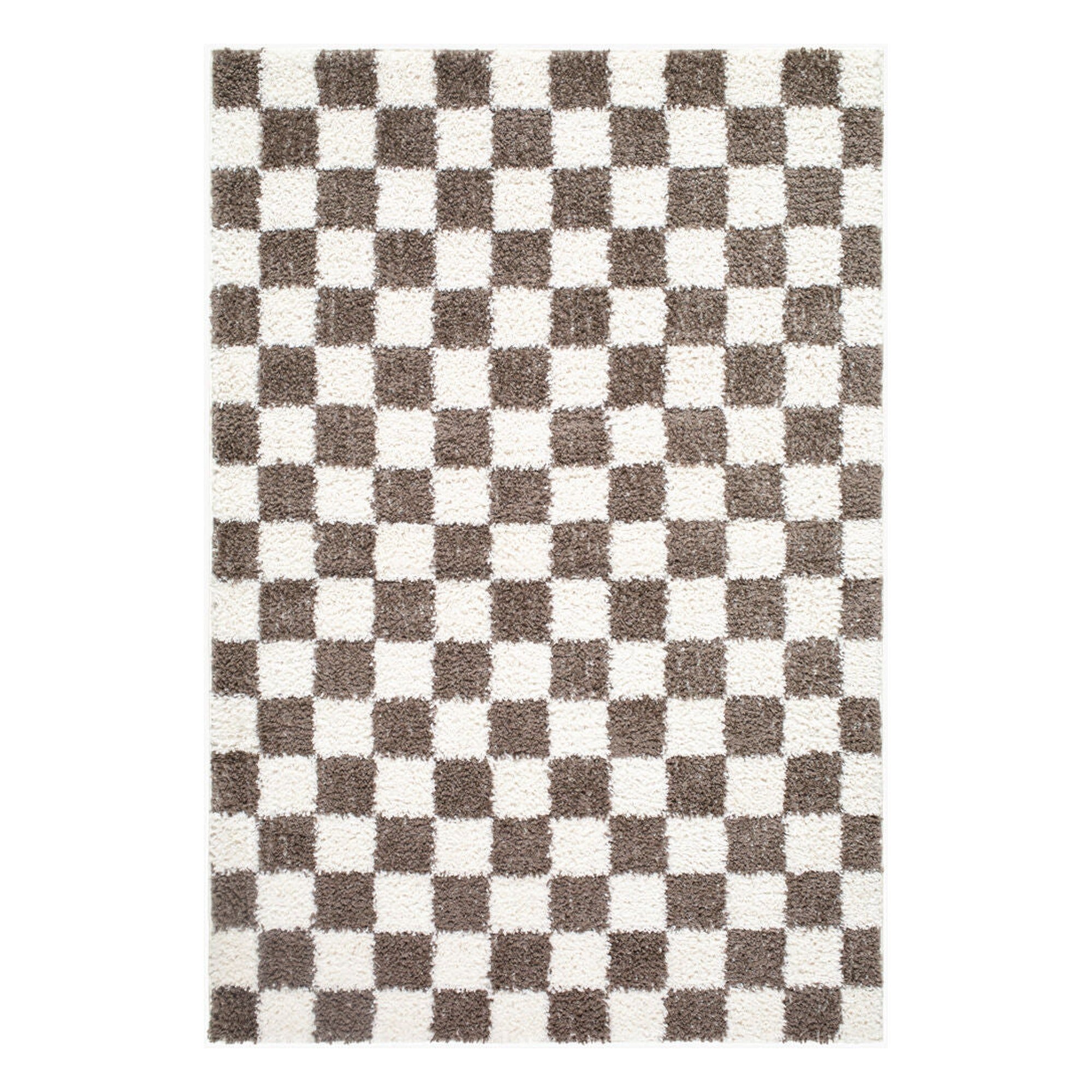 Czechia Charcoal/Off-White Machine Woven Rug - 5'3" x 7'