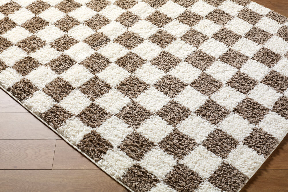 Czechia Charcoal/Off-White Machine Woven Rug - corner