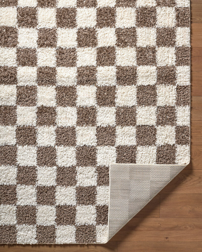 Czechia Charcoal/Off-White Machine Woven Rug - fold