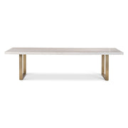 Brooks Dining Table U Base 40" x 116" White Wash Top - Brass Base by Urbia - product view