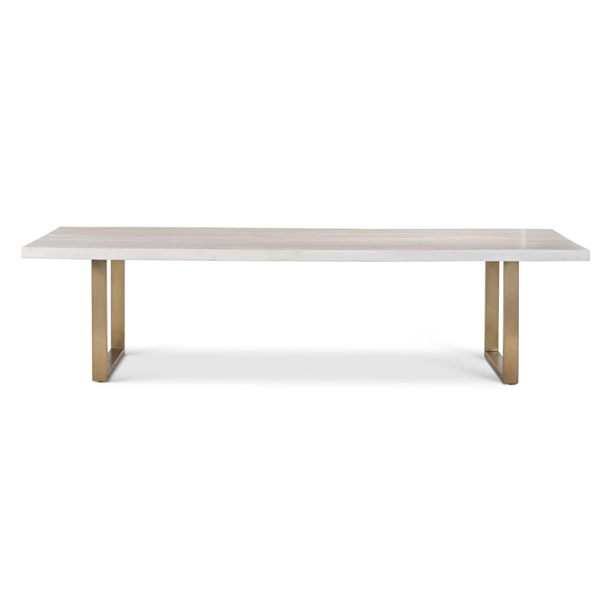 Brooks Dining Table U Base 40" x 116" White Wash Top - Brass Base by Urbia - product view
