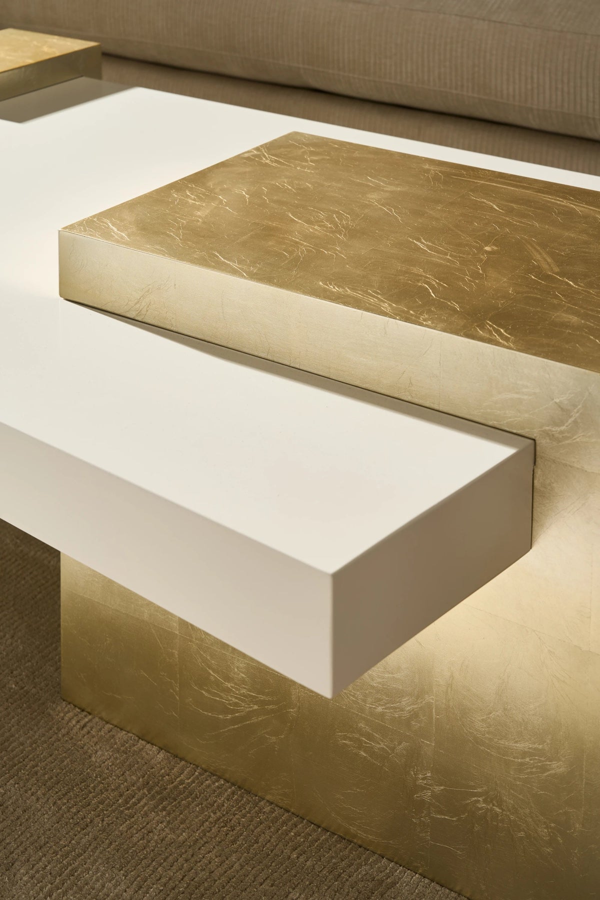 Float Cocktail Table Almond Milk 60" by Caracole - view 3