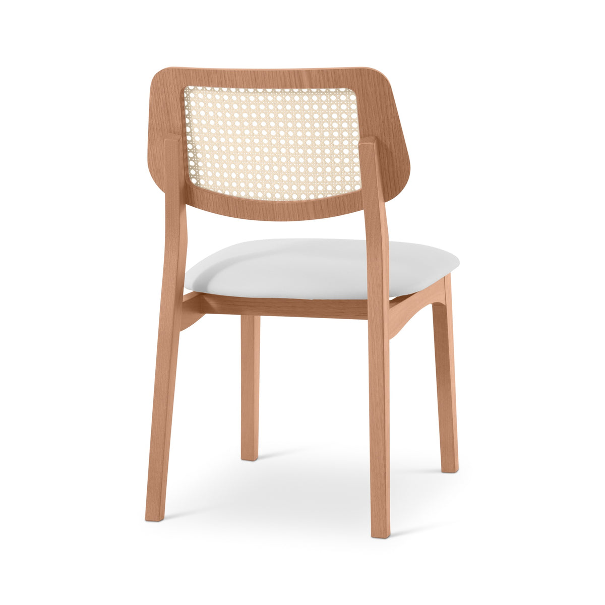 Beth Cane Dining Chair Damasco, Shimmy Cream Vinyl, Natural Cane by Urbia - detail 5