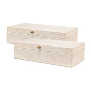 Gatsburg Shagreen Box,Osprey White, S/2 by Sarreid Ltd
