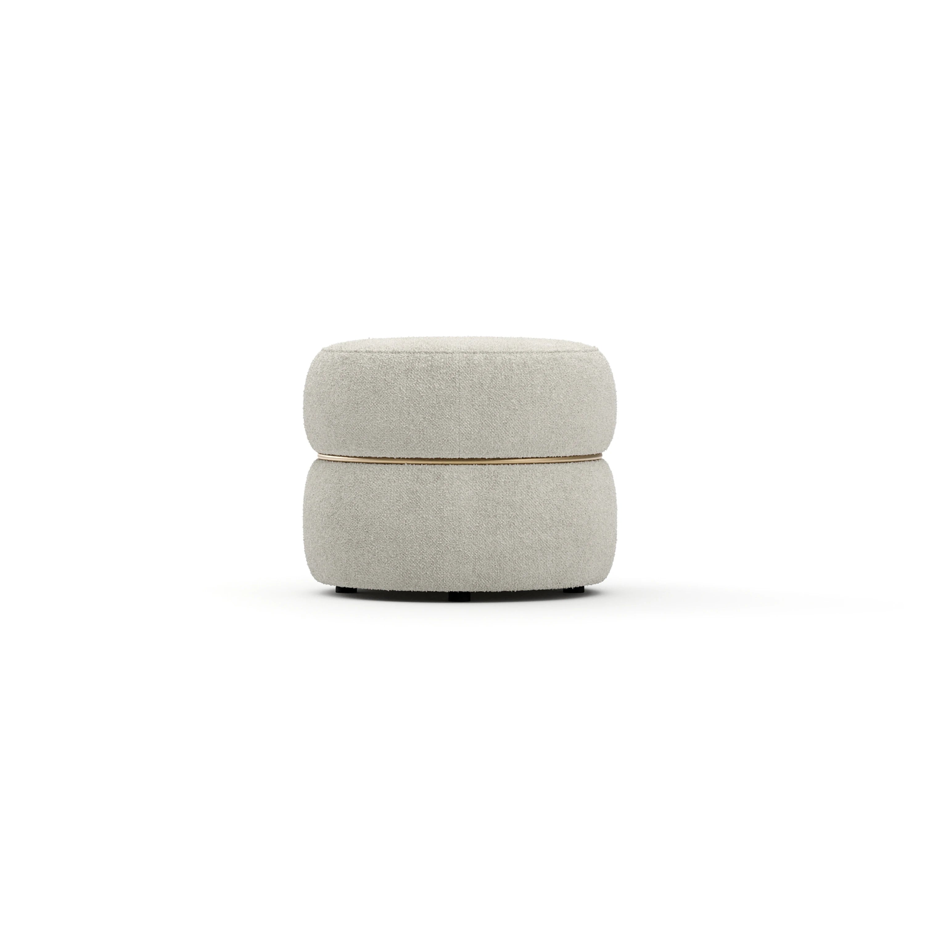 Smoosh Pouf Champagne Gold Bench 20" by Caracole - view 4