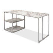Open Desk With Shelves, Marble Top by Sarreid Ltd