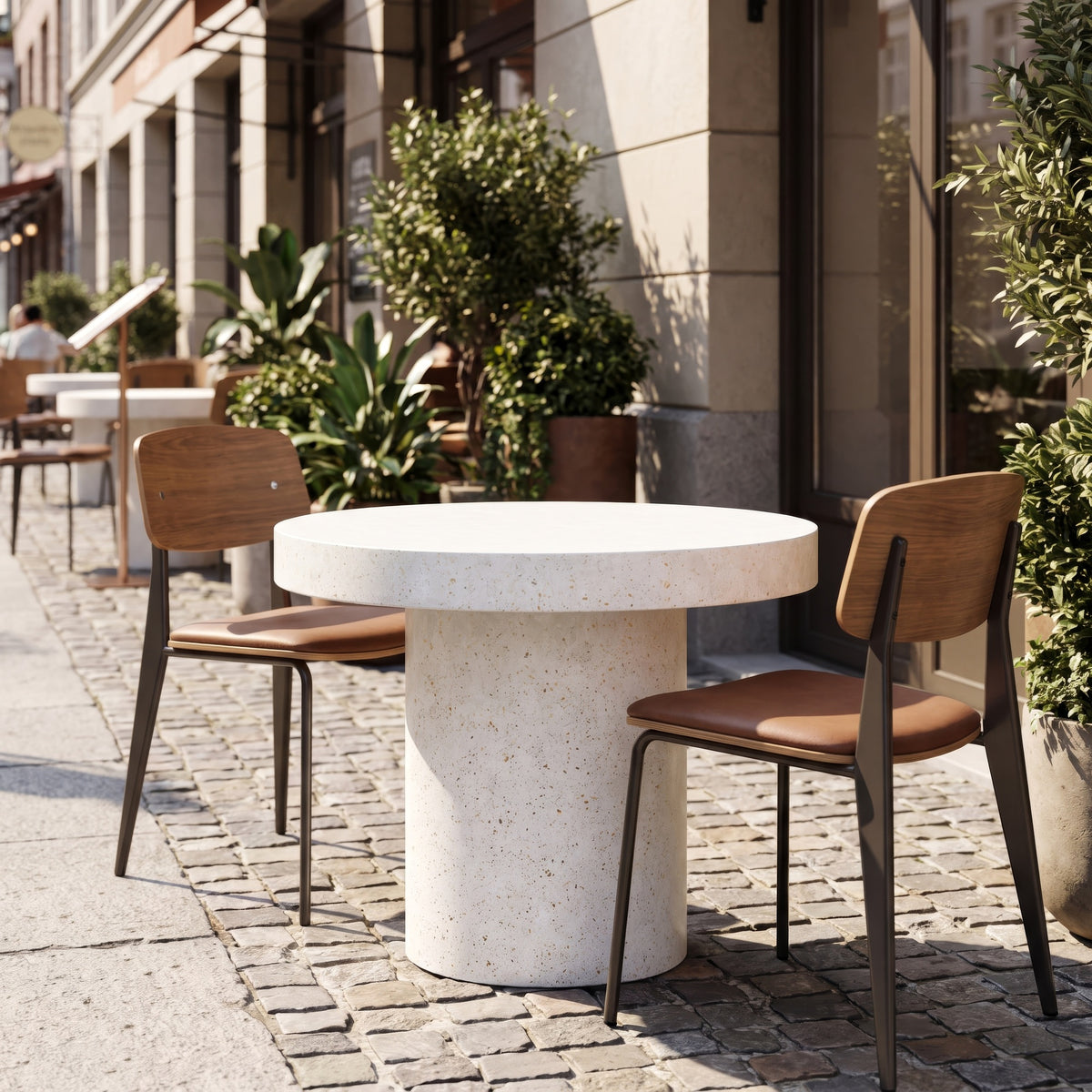 Circa Ivory Terrazzo Concrete Dining Table 38" by Urbia - detail 4