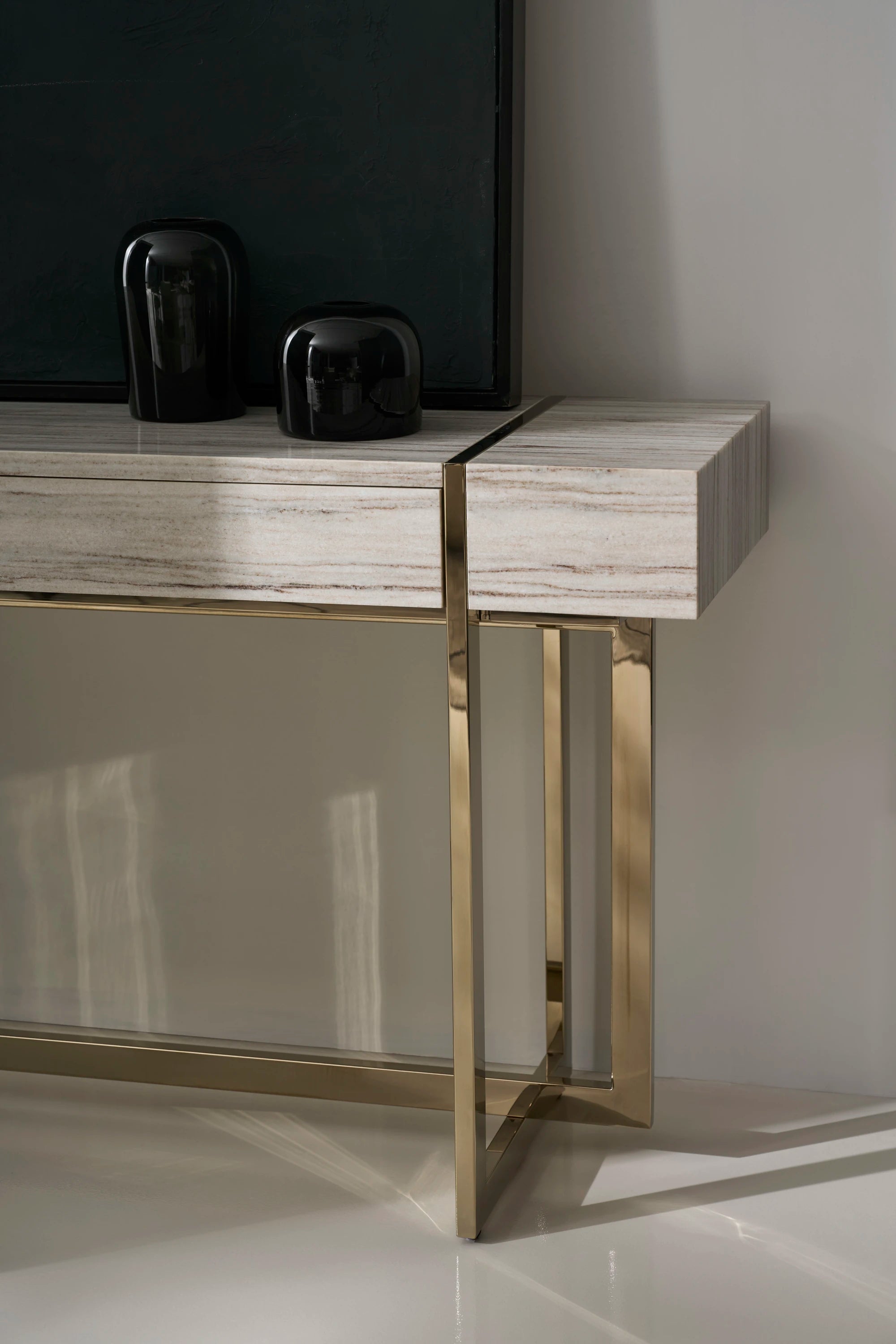 Wish You Were Here Console Table Light Whisper of Gold 60" by Caracole - view 3
