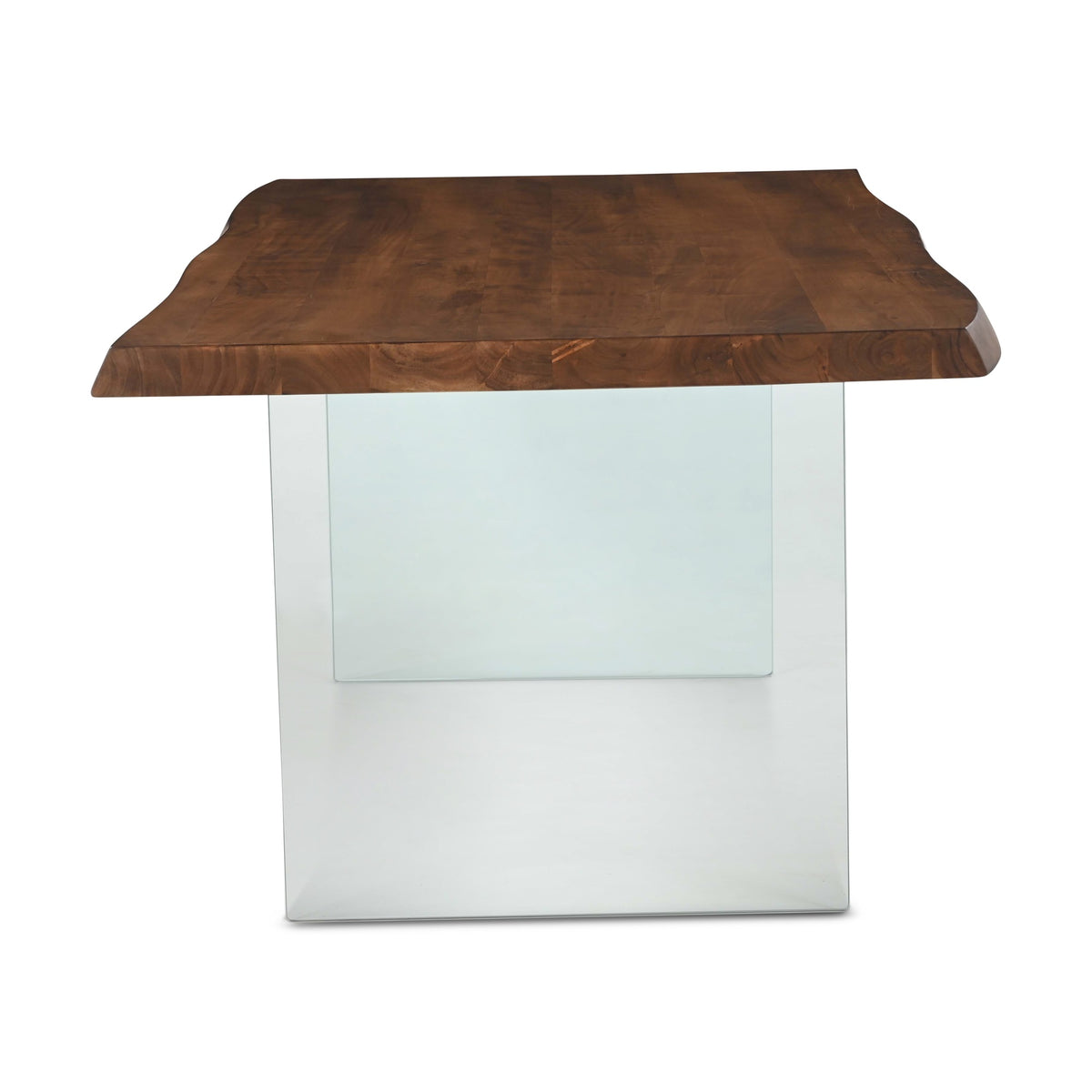 Brooks Dining Table Glass Base 40" x 79" Americano Top - Clear Glass Base by Urbia - detail 3