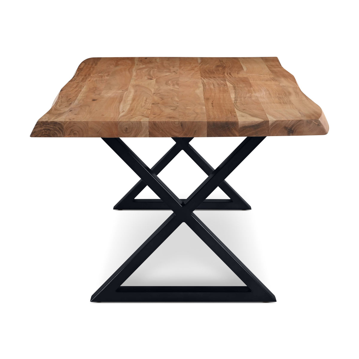 Brooks Dining Table X Base 40" x 92" Teak Top - Black Base by Urbia - detail 3