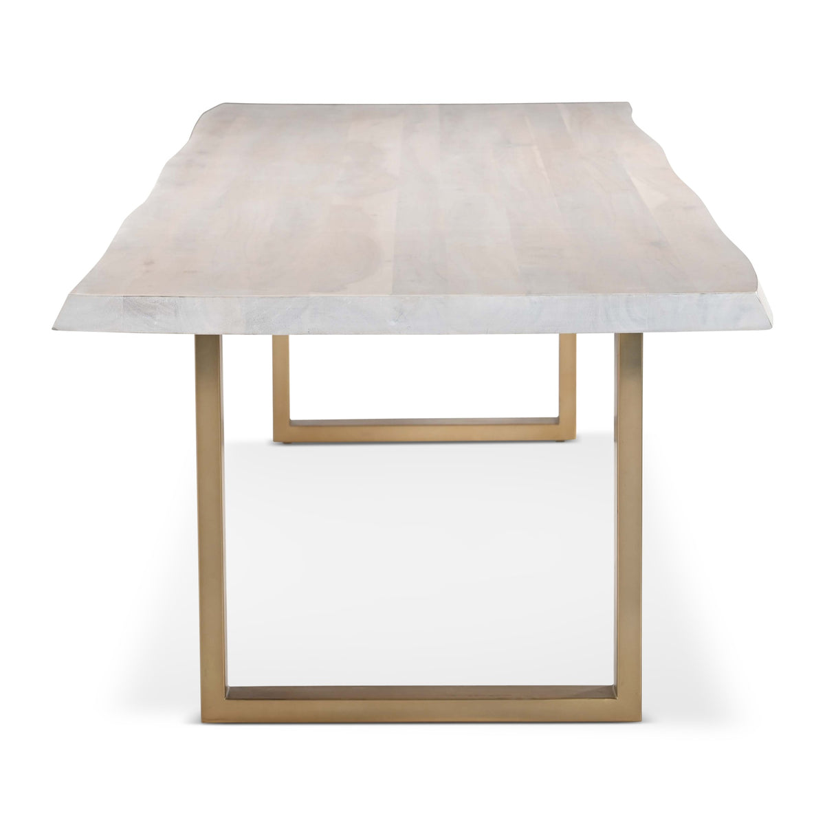 Brooks Dining Table U Base 40" x 116" White Wash Top - Brass Base by Urbia - detail 3