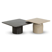 Alessia Nesting Coffee Tables, Tall Latte Taupe / Short Deep Umber Brown by Urbia - product view