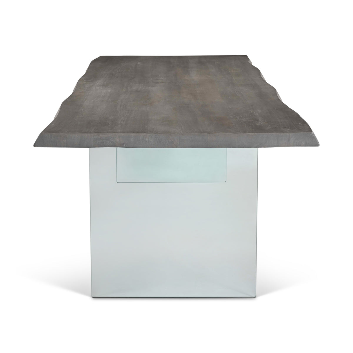 Brooks Dining Table Glass Base 40" x 116" Sandblasted Grey Top - Clear Glass Base by Urbia - detail 3