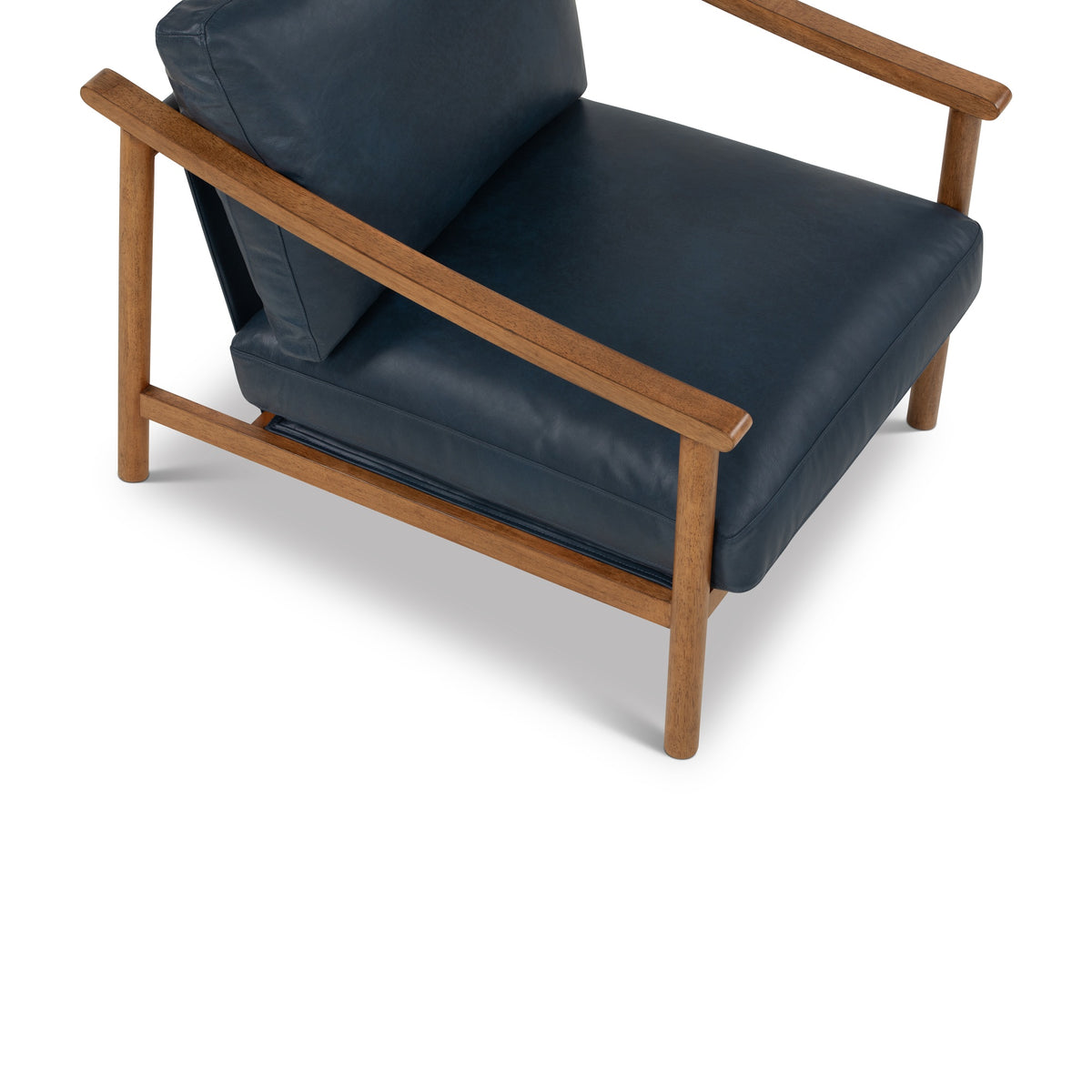 Rowan Leather Accent Chair Dark Oak, Oxford Blue by Urbia - detail 7