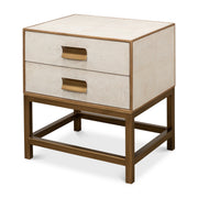 Gideon Shagreen Side Table, Osprey White by Sarreid Ltd