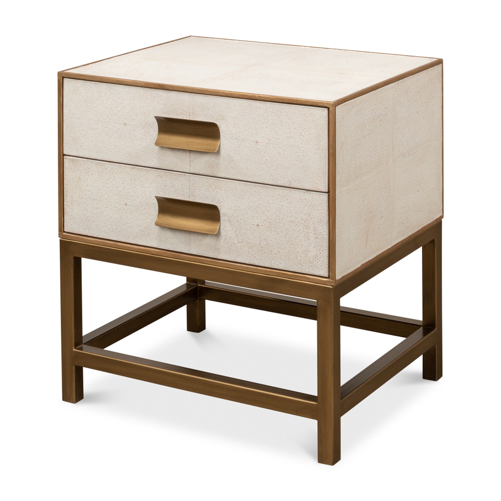Gideon Shagreen Side Table, Osprey White by Sarreid Ltd
