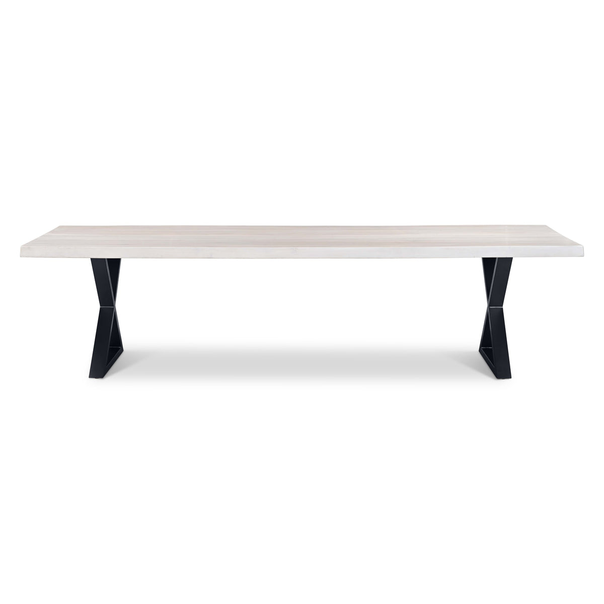 Brooks Dining Table X Base 40" x 116" White Wash Top - Black Base by Urbia - product view