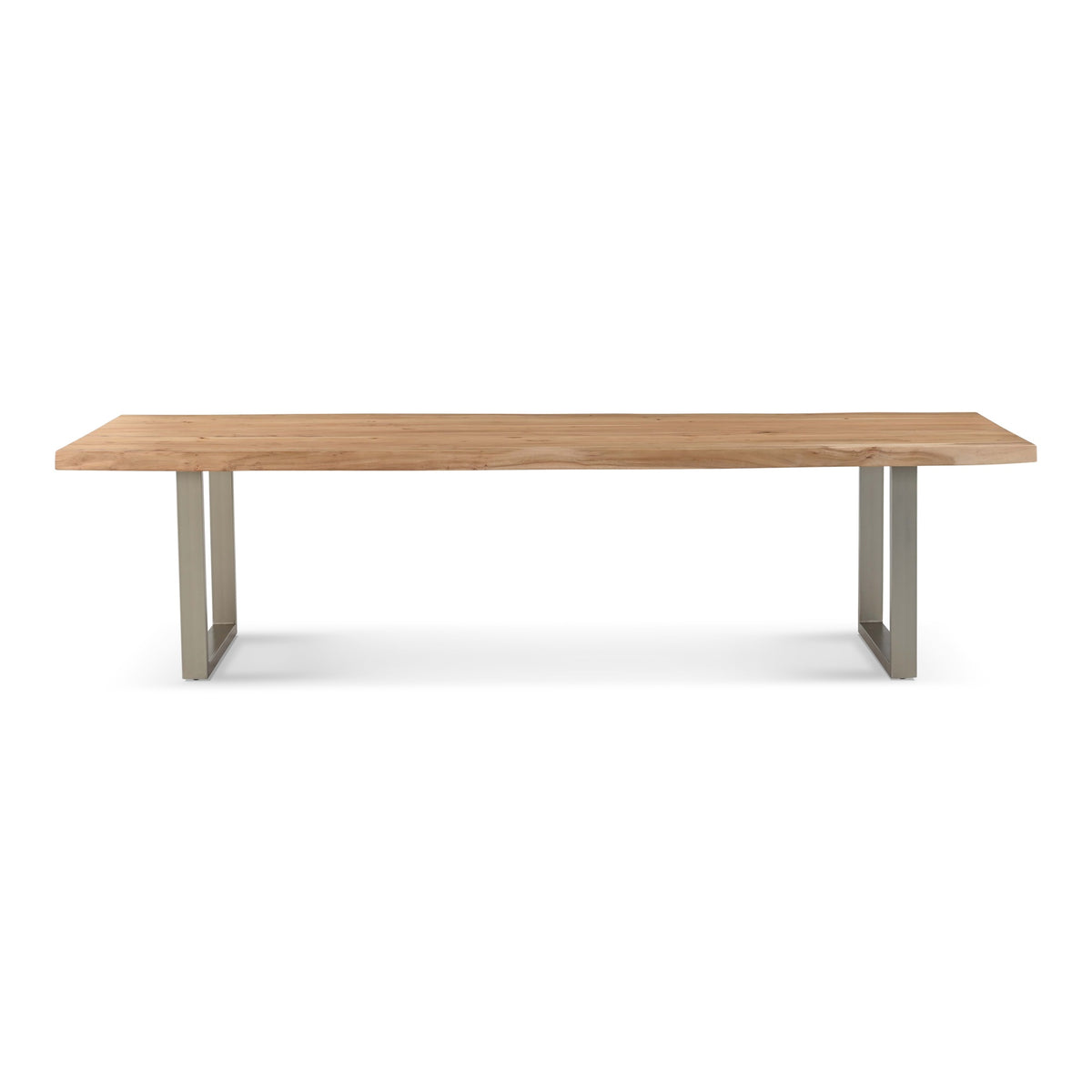Brooks Dining Table U Base 40" x 116" Teak Top - Pewter Base by Urbia - product view