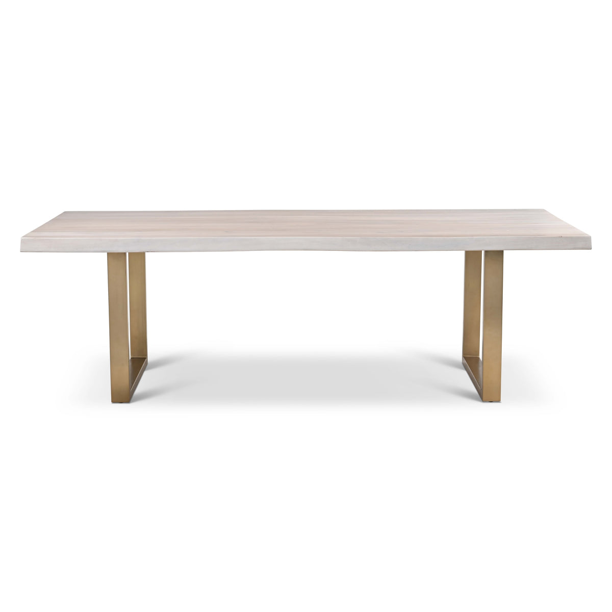 Brooks Dining Table U Base 40" x 92" White Wash Top - Brass Base by Urbia - product view