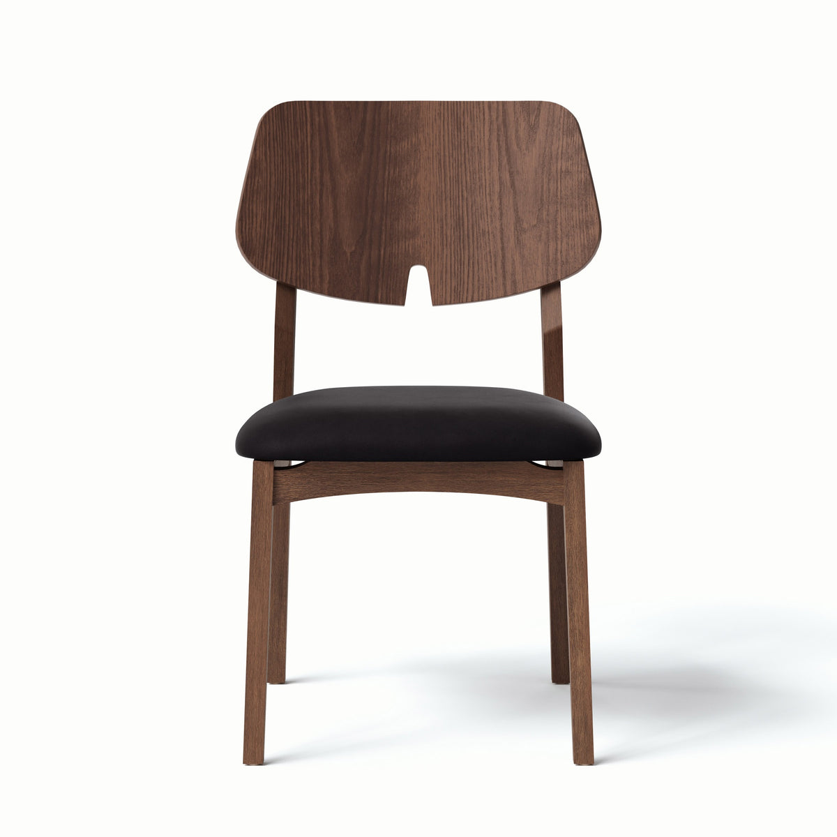 Beth Dining Chair Nogal, Shimmy Black Vinyl by Urbia - product view