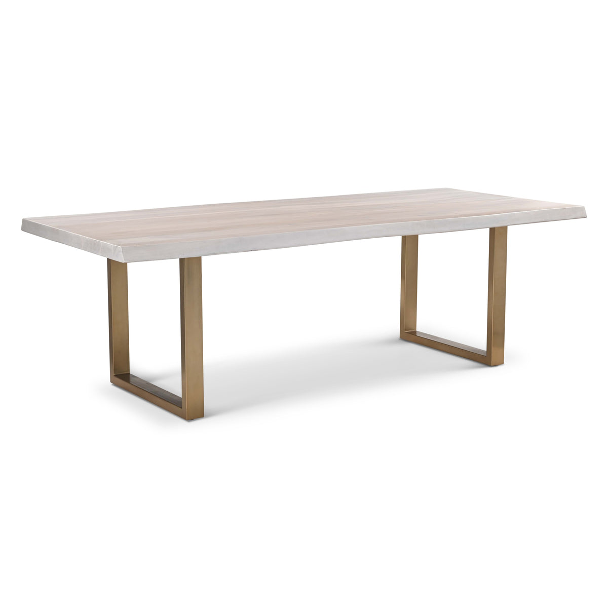 Brooks Dining Table U Base 40" x 92" White Wash Top - Brass Base by Urbia - detail 2
