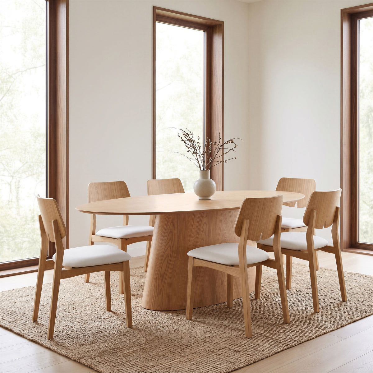 Beth Dining Chair Damasco, Shimmy Cream Vinyl by Urbia - detail 10