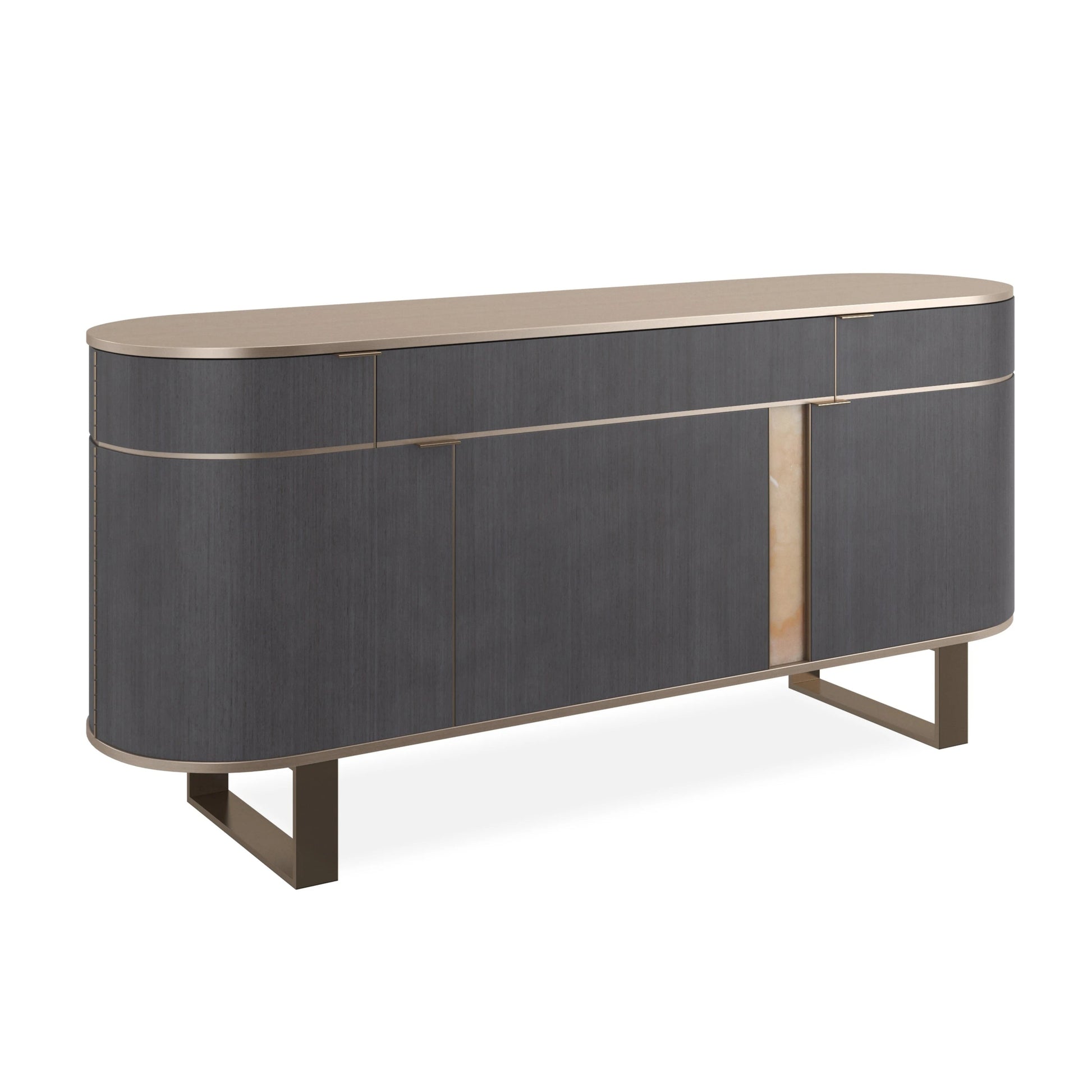 Piet Brushed Gold Sideboard 77" by Caracole - view 4