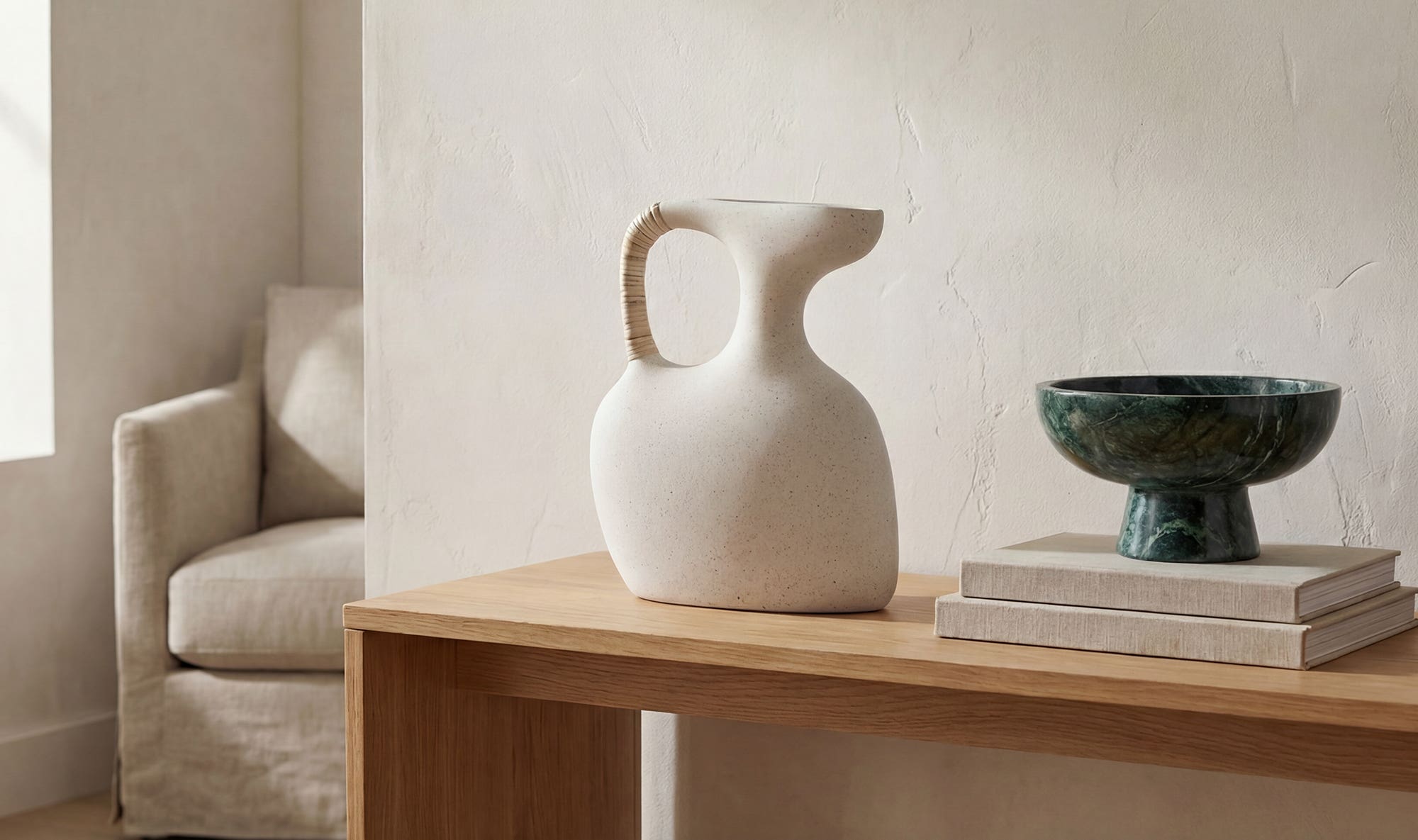 Vila 13In Sculptural Vessel Cream White by Moe's Home Collection - view 5