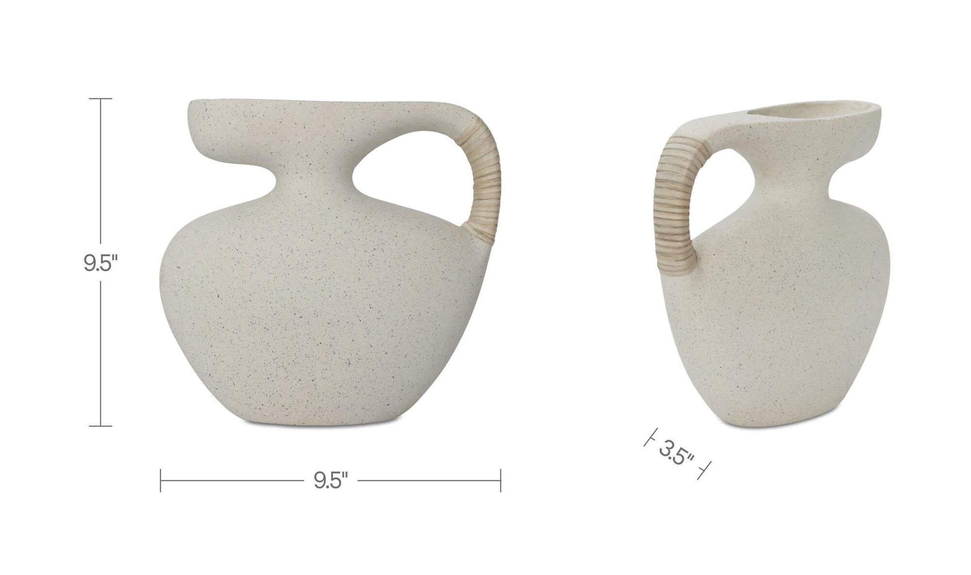 Vila 9.5In Sculptural Vessel Cream White by Moe's Home Collection - view 11