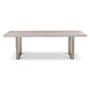 Brooks Dining Table U Base 40" x 92" White Wash Top - Pewter Base by Urbia - product view