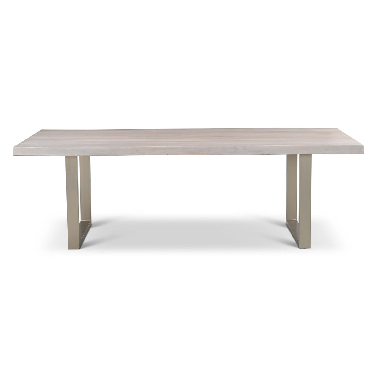 Brooks Dining Table U Base 40" x 92" White Wash Top - Pewter Base by Urbia - product view