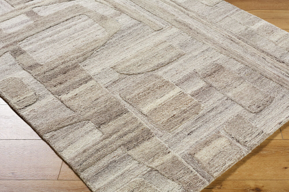 Dundee Beige/Taupe Handmade Rug - corner