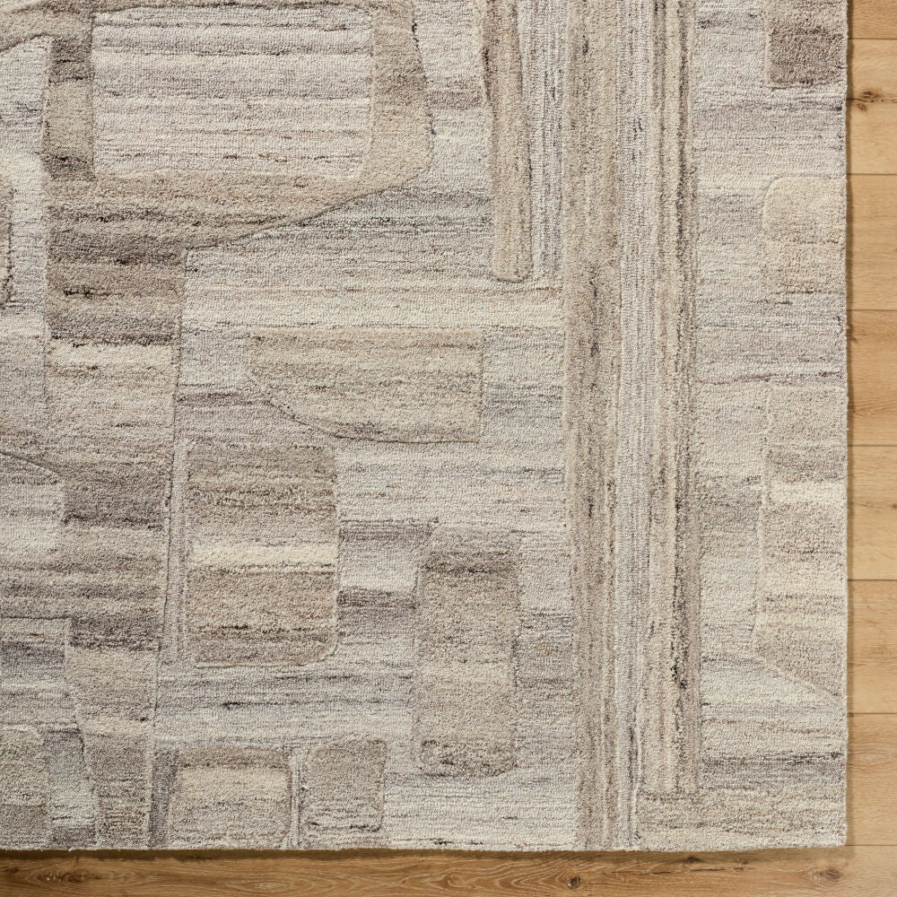 Dundee Beige/Taupe Handmade Rug - overhead