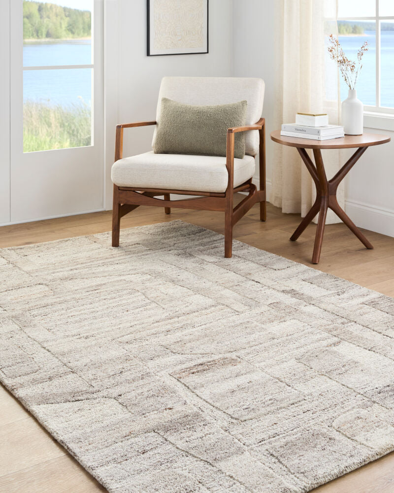 Dundee Beige/Taupe Handmade Rug - roomscene