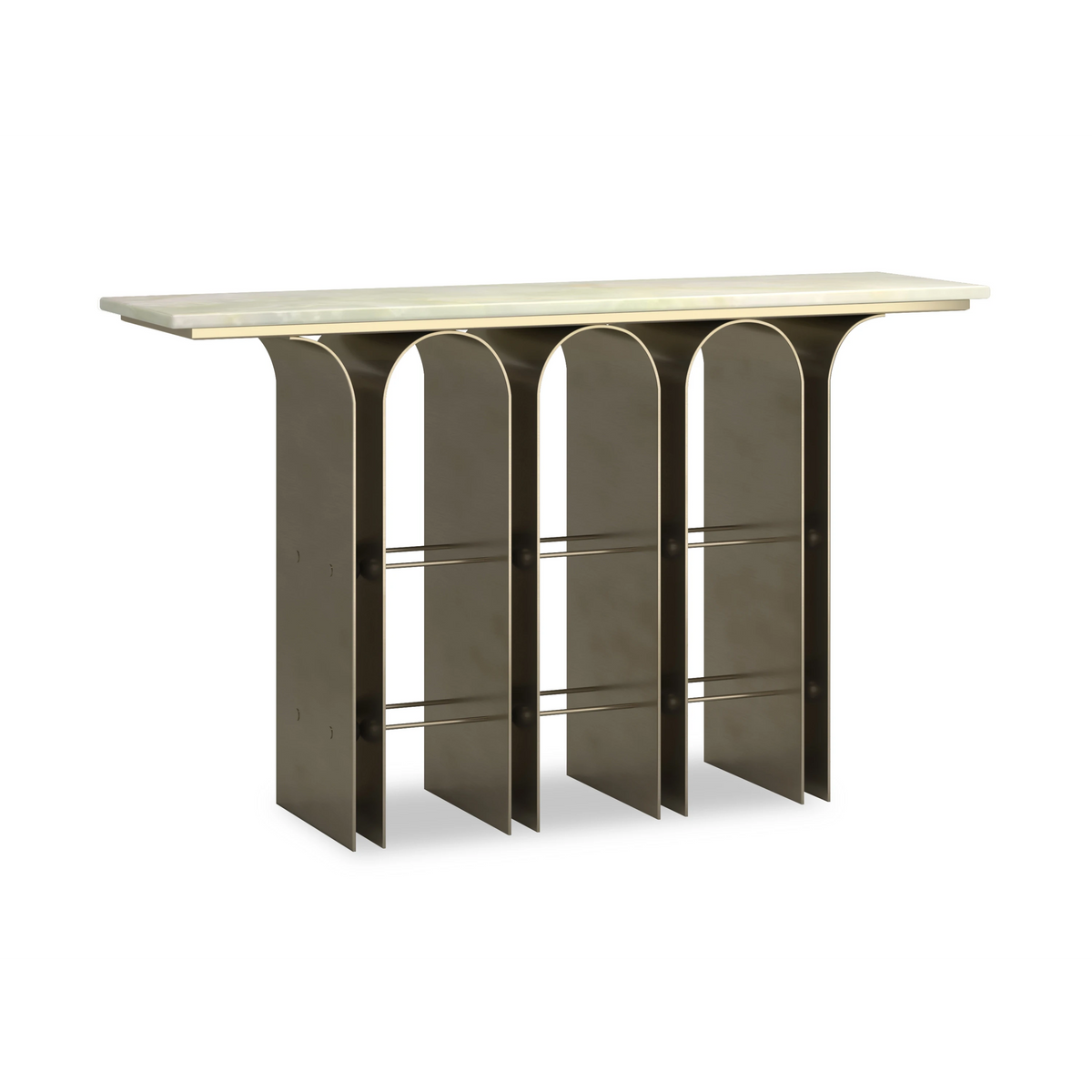 Nexus Brushed Deep Bronze Console Table 56.50" by Caracole - view 4