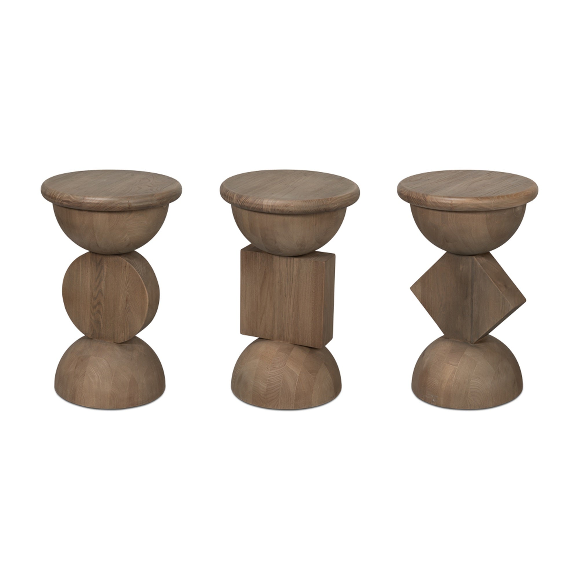 Romeo Side Tables, Set Of 3, Natural by Sarreid Ltd