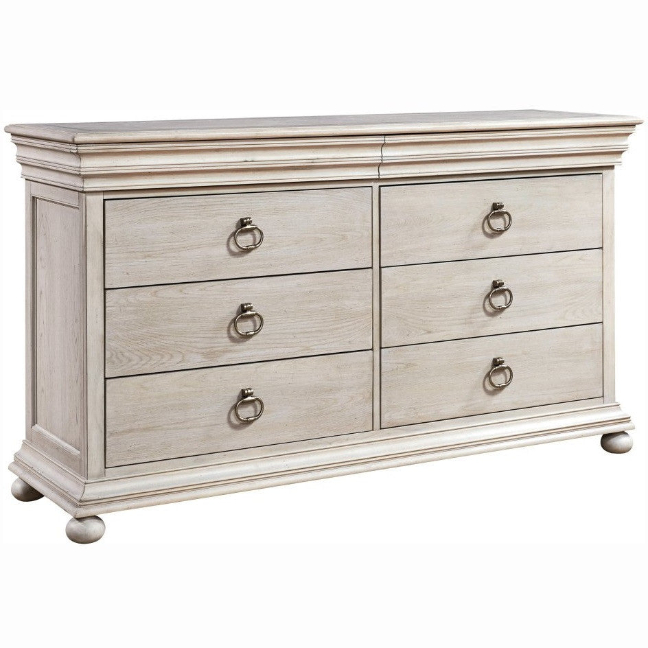 Belgian Cottage Carved Extra-Wide Dresser - Antiqued White