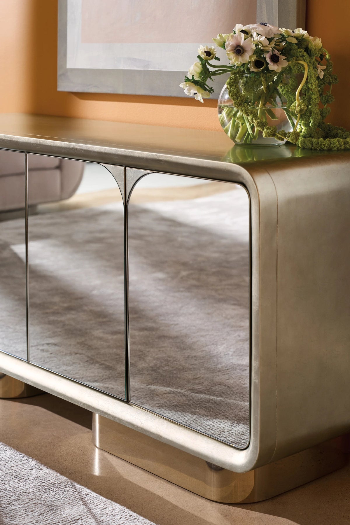 Aero Charcoal Leaf Entertainment Console 68" by Caracole - view 5