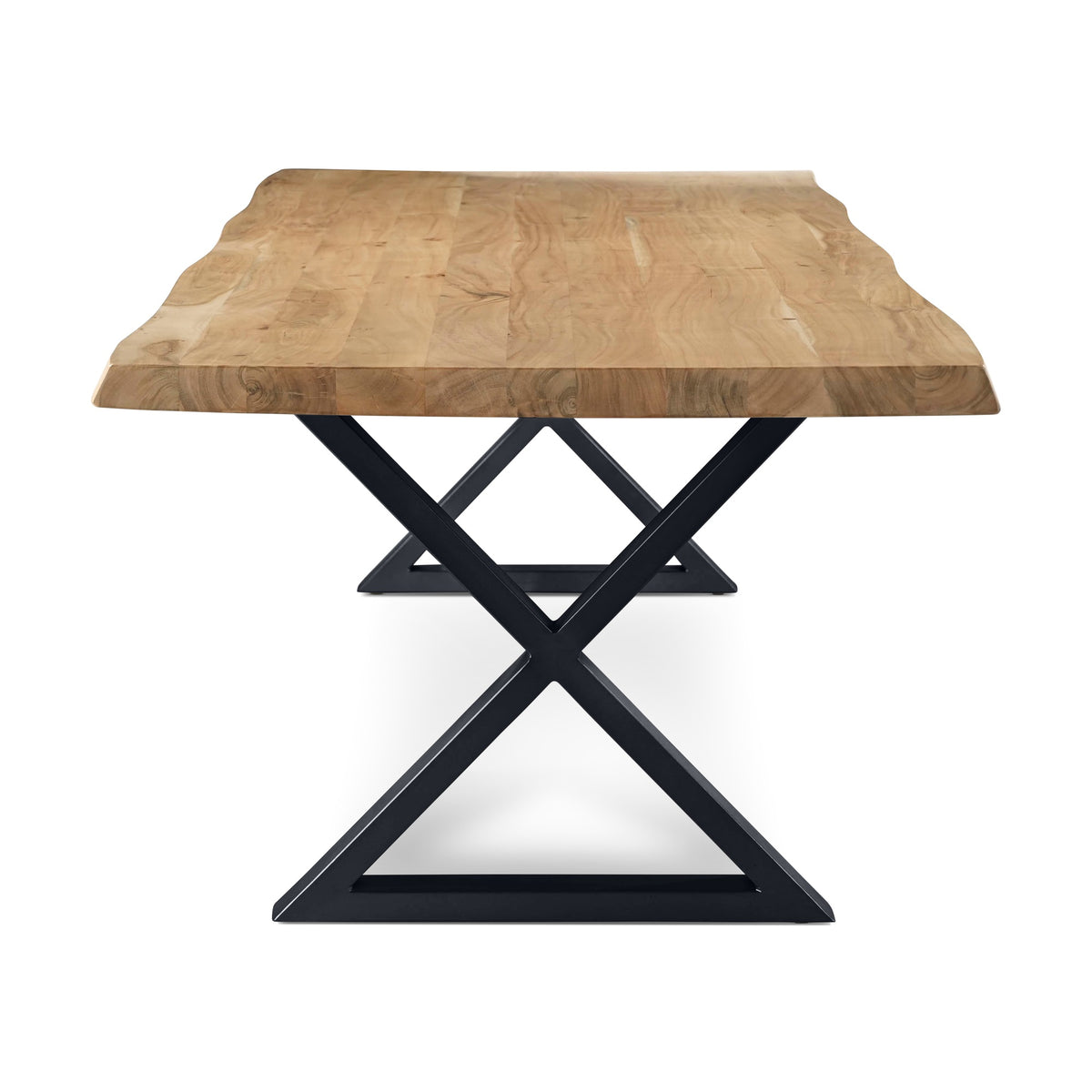 Brooks Dining Table X Base 40" x 116" Teak Top - Black Base by Urbia - detail 3