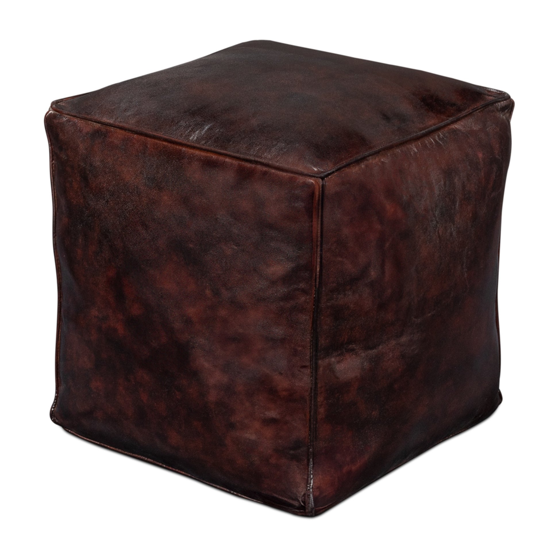 Sunday Afternoon Leather Cube,Dark Brn by Sarreid Ltd