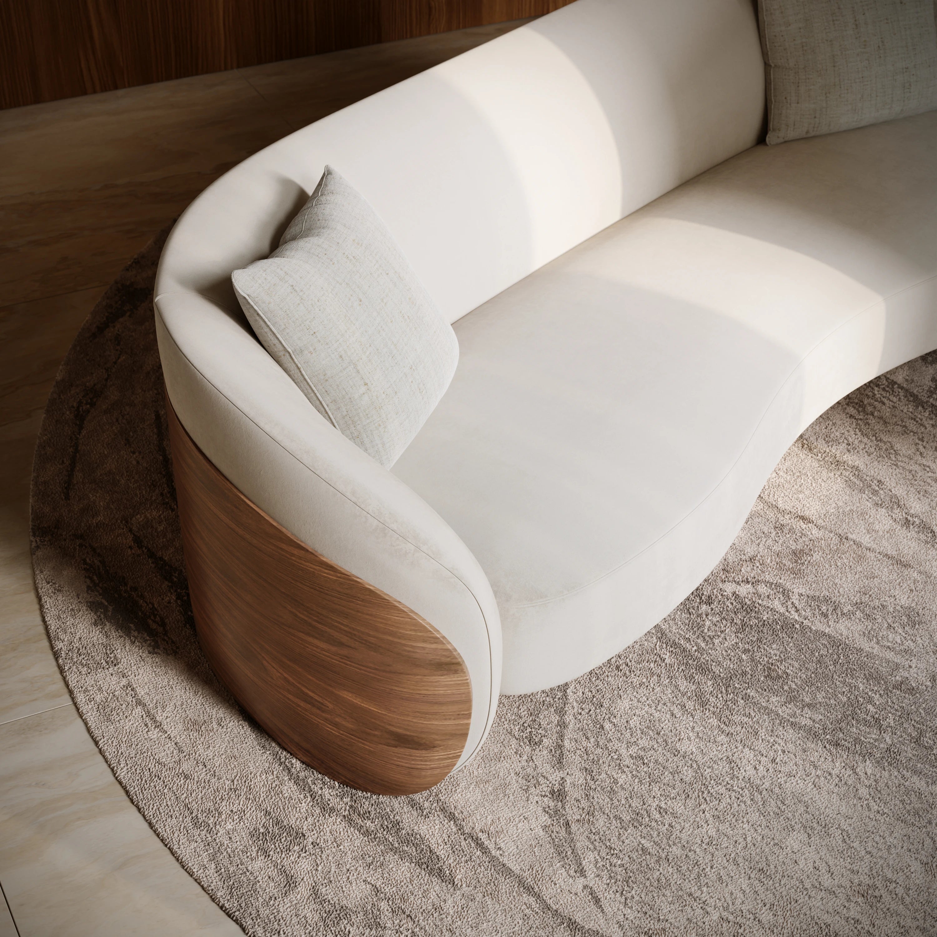 Fleur Wood Back Sofa Porcini 102" by Caracole - view 3