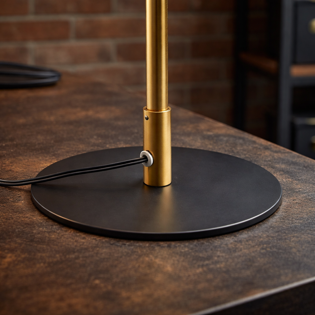 Dimond LED Table Lamp | Matte Black and Round Metal Base