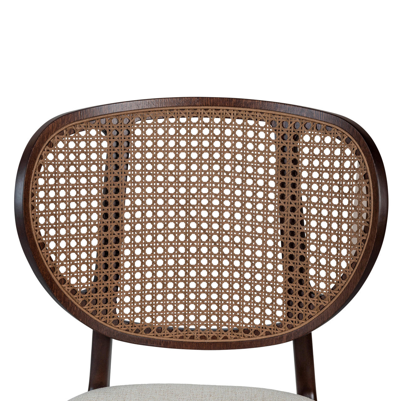 Modern Brazilian - Joelma - Cane Side Chair - Medley Ivory Seat - Nogal Frame - Nogal Cane Webbing