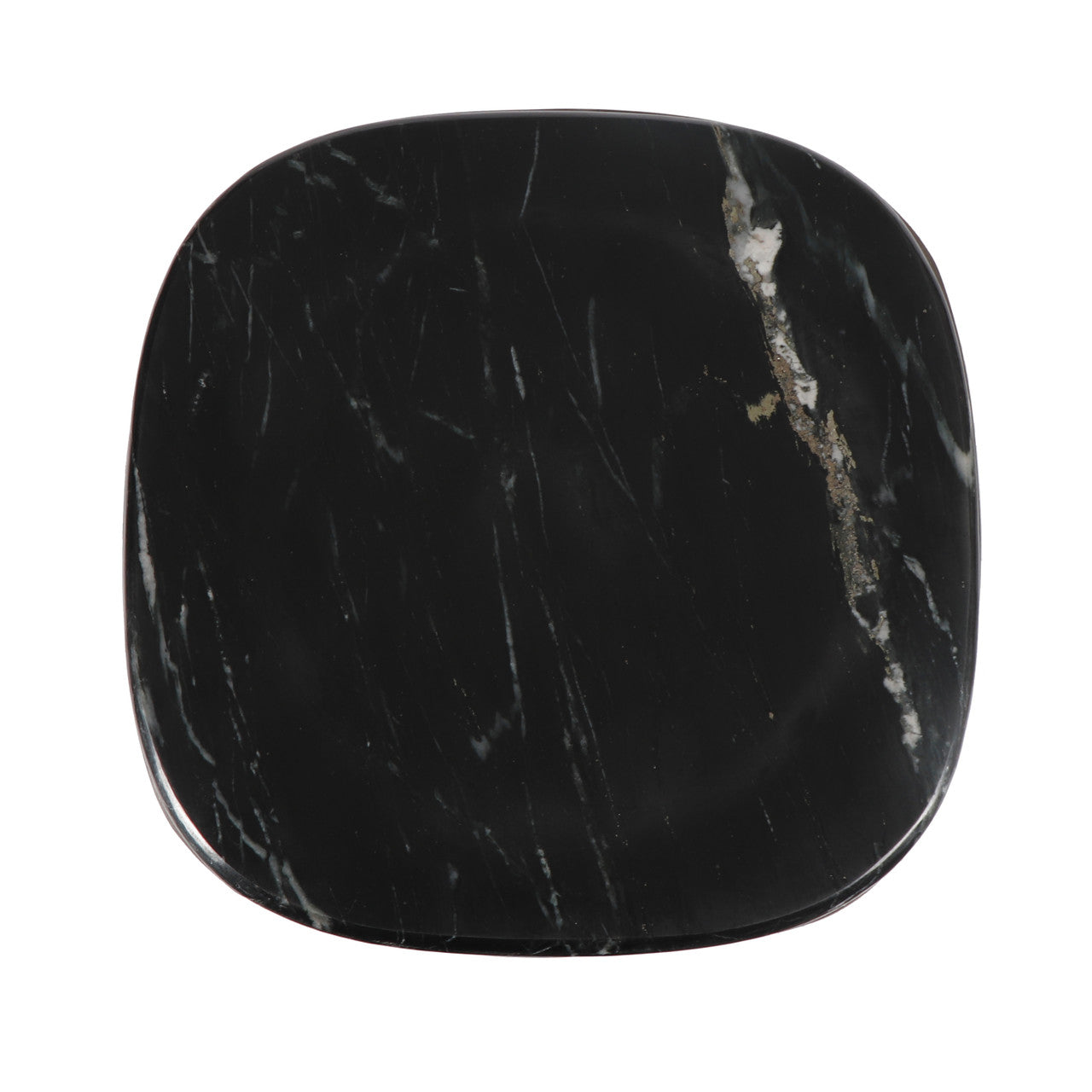 Marbelle - Alfie Marble Counter Stool - Fantasy Black/Bronze Finish