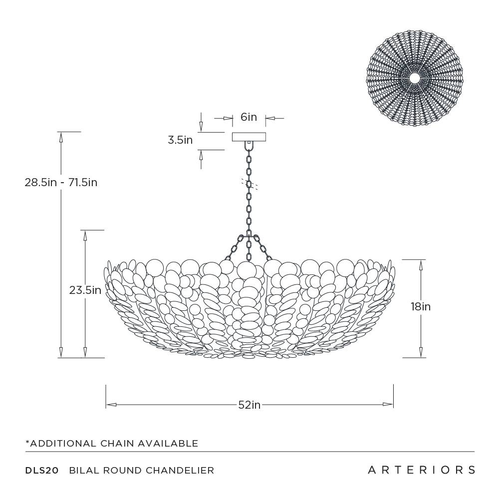 Bilal Round Chandelier by Arteriors - view 8