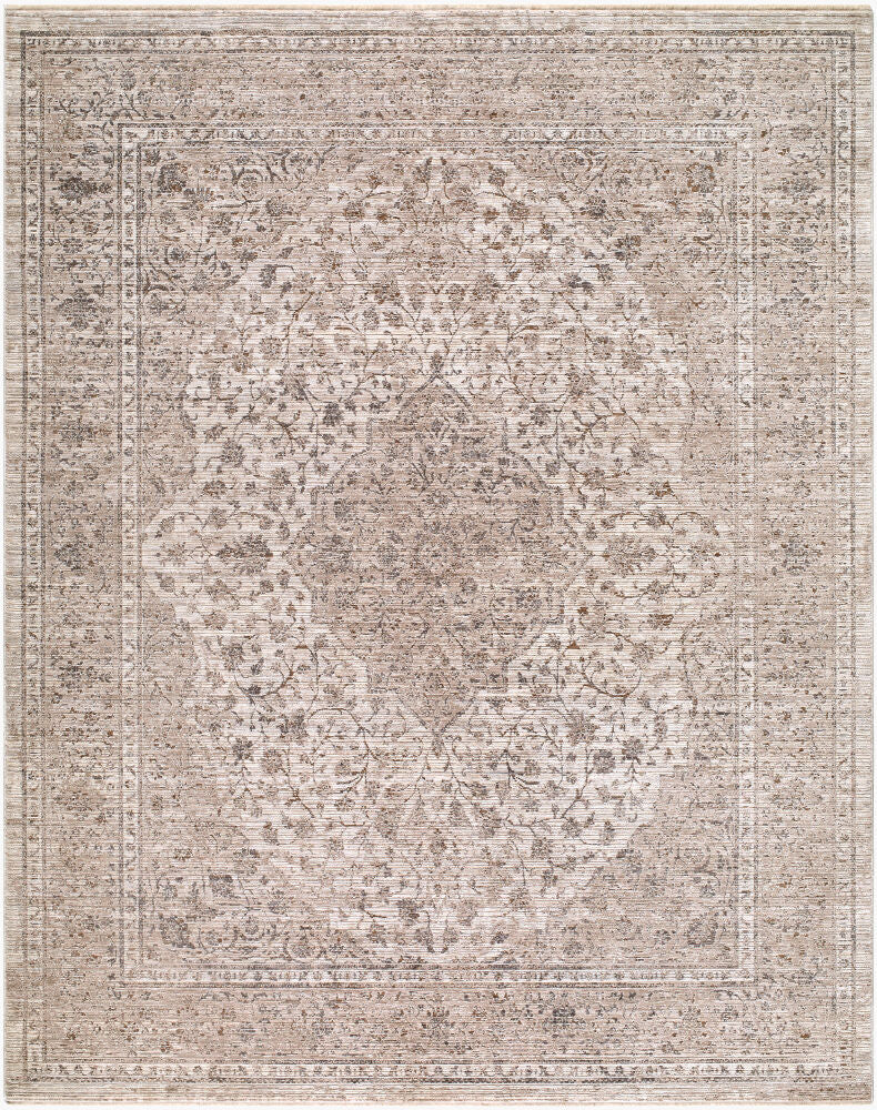 Demre Brown/Silver Gray Machine Woven Rug - 10' x 14'