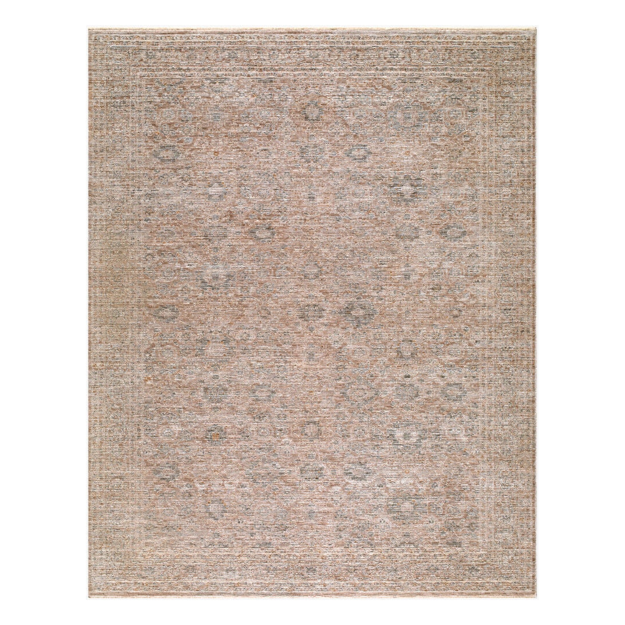 Demre Medium Gray/Tan Machine Woven Rug - 10' x 14'