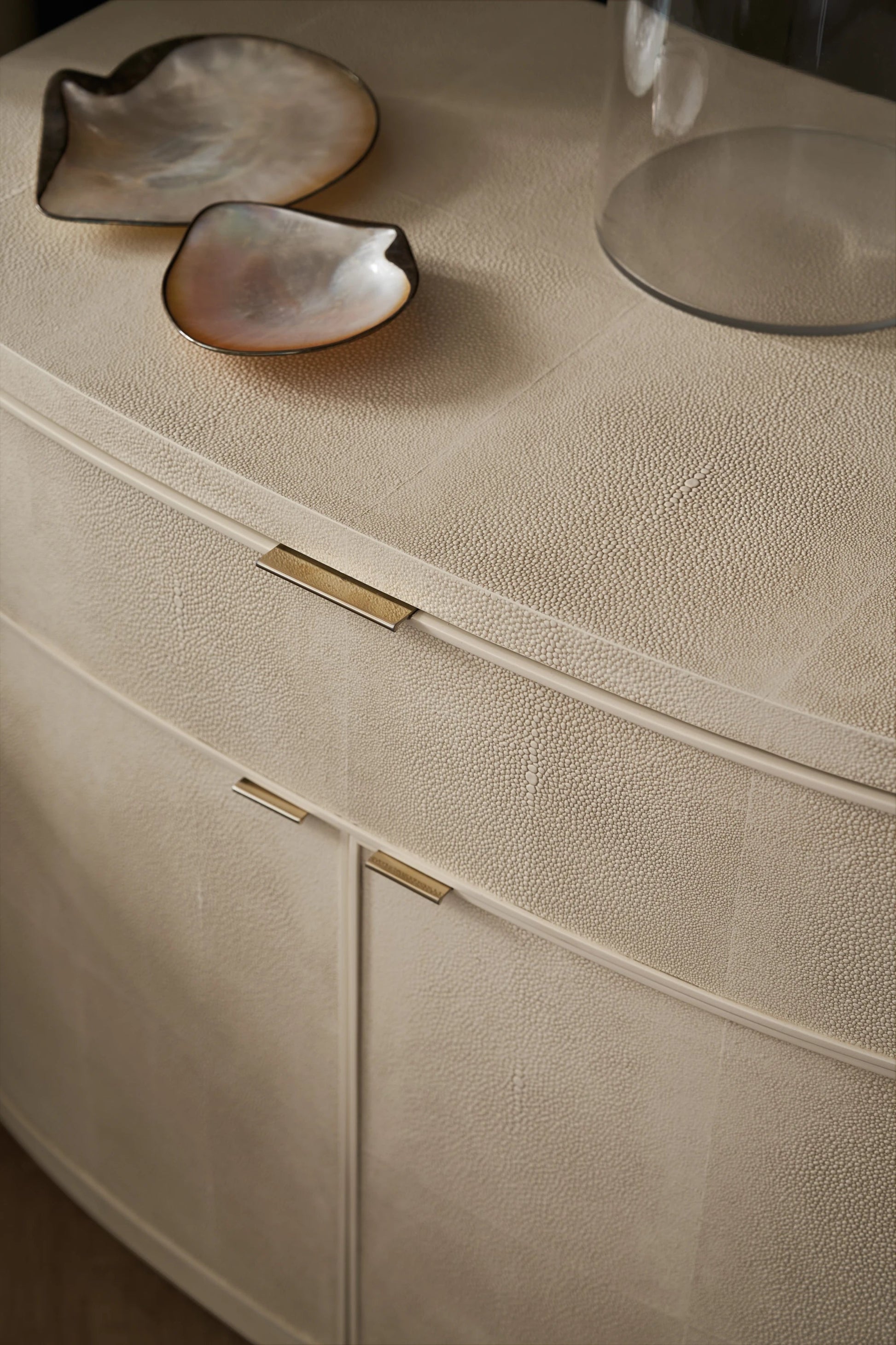 Simply Perfect Nightstand Ivory Painted Faux Shagreen 32" by Caracole - view 4