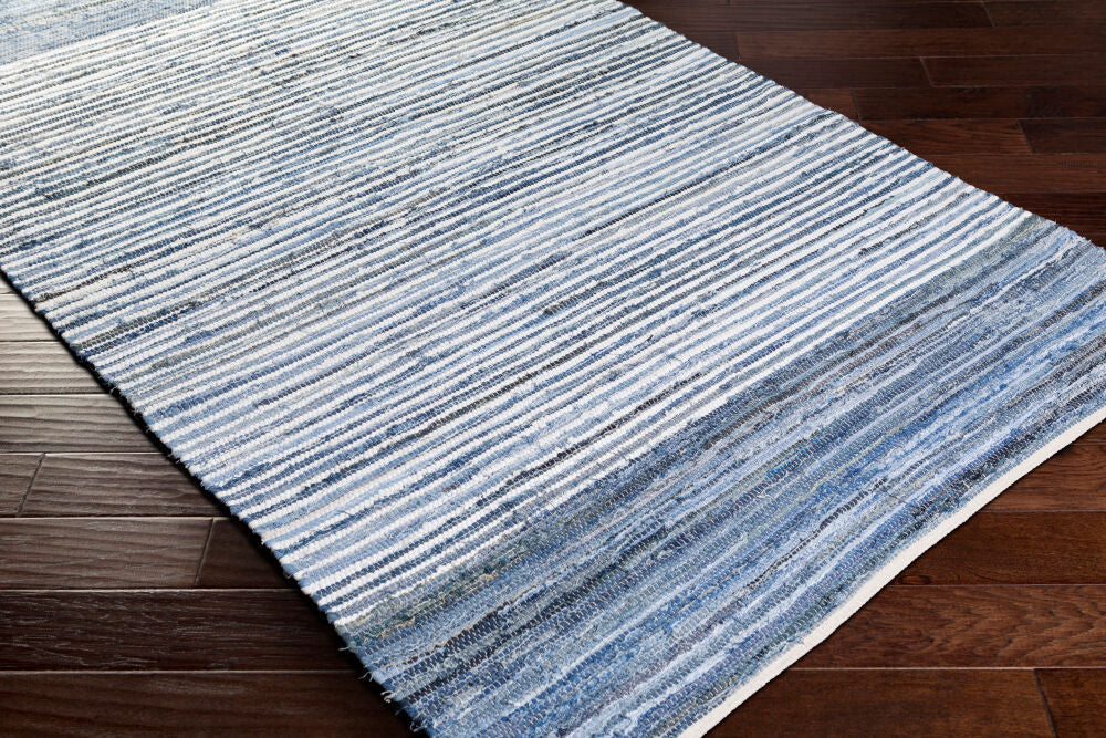 Denim Blue/Navy Handmade Rug - corner
